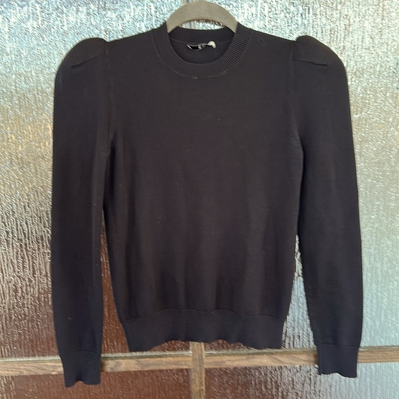 CO knit Black Puff Sleeve Sweater size small. - Picture 7 of 9
